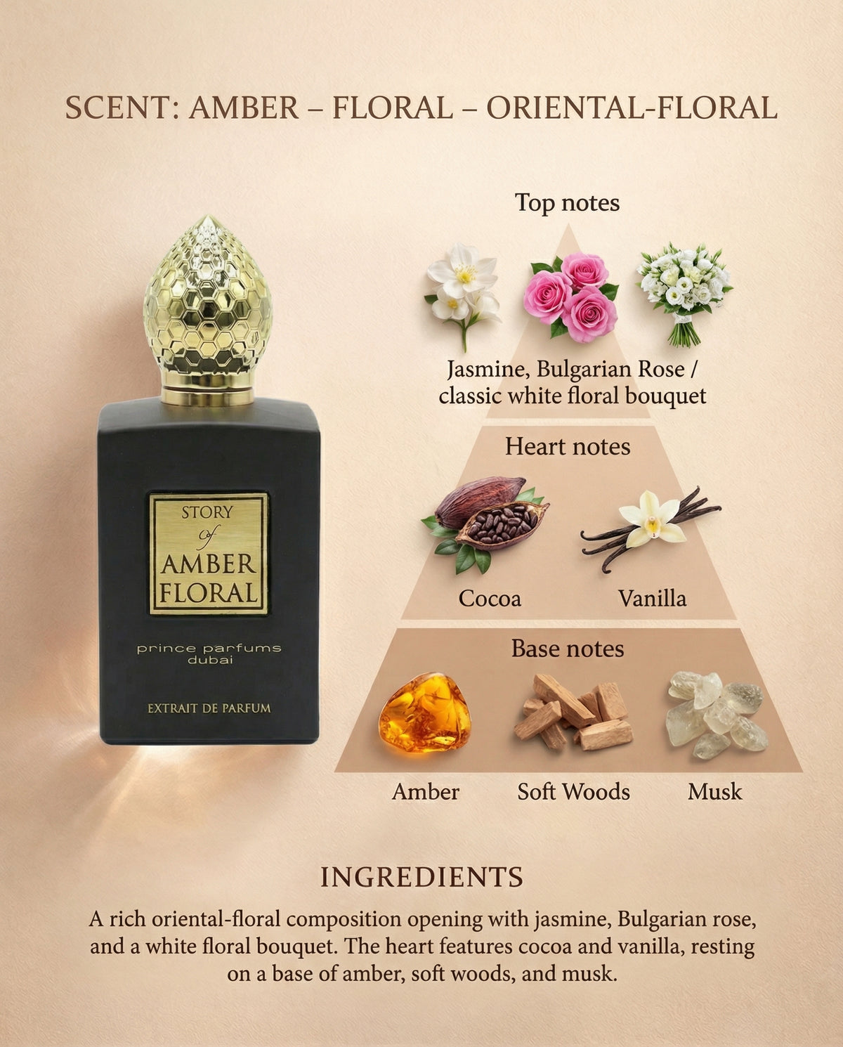 Amber Floral Unisex Extrait de Parfum 100ml/3.4oz