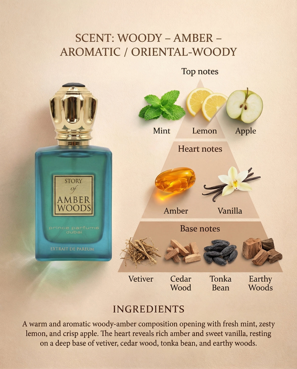 Amber Woods Extrait de Parfum for Men's 100ml/3.4oz