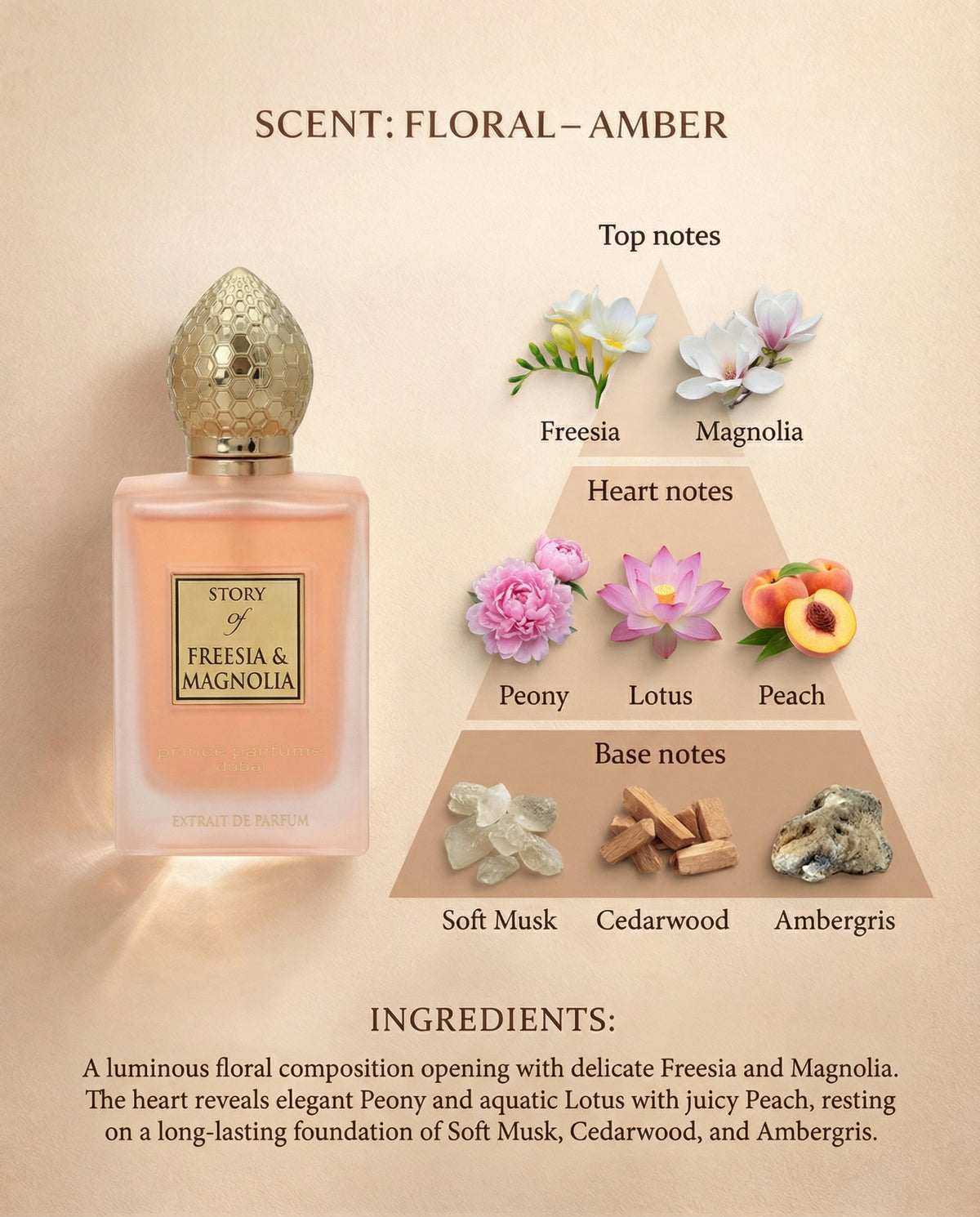 Freesia Magnolia 100ml/3.4oz Womens Extrait de Parfum